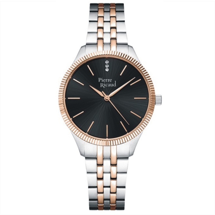 Ceas Pierre Ricaud P23010.R114Q, inox bicolor, carcasa 36mm