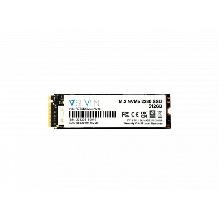 Solid-State Drive, V7, SSD, M.2, 512GB, 1500MB/s, 1929MB/s, NVMe, TLC, 9 mm, Multicolor