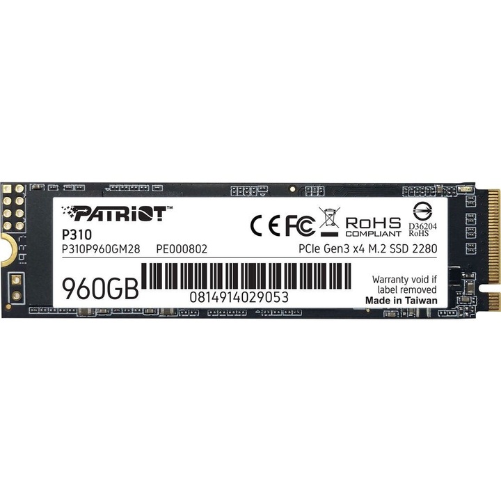 Patriot P310 960GB M.2 NVMe SSD - PCIe 3.0 x4 (P310P960GM28)