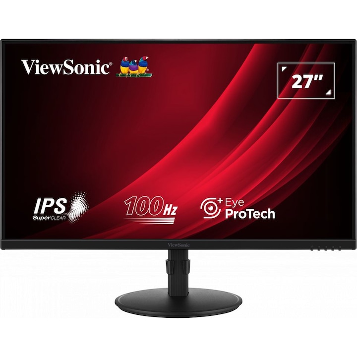Monitor, ViewSonic, 27" LED, Full HD, 100 Hz, 5 ms, fekete
