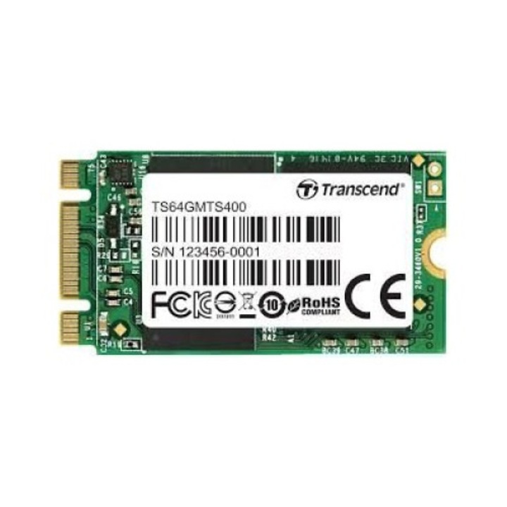 Solid-State Drive, Transcend, SSD, M.2, 64 GB, 2242, 100MB/s, 520MB/s, 3.58 mm, Многоцветен