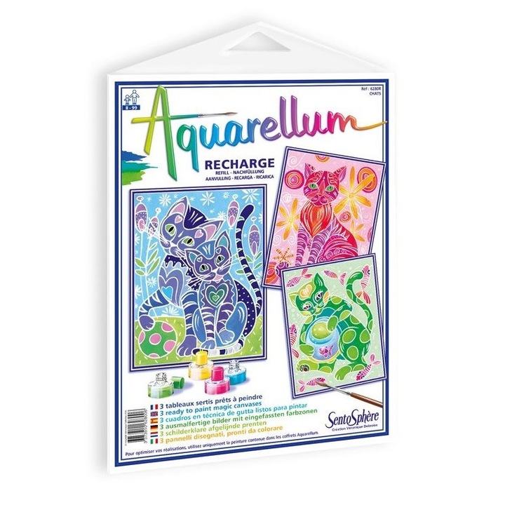 Set 3 planse pentru pictura, Sentosphere, 32.5x25 cm, Multicolor