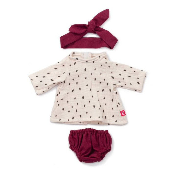 Ruhakészlet a babához, Miniland, Textil, 3+ év, 38 cm, Fehér/Navy