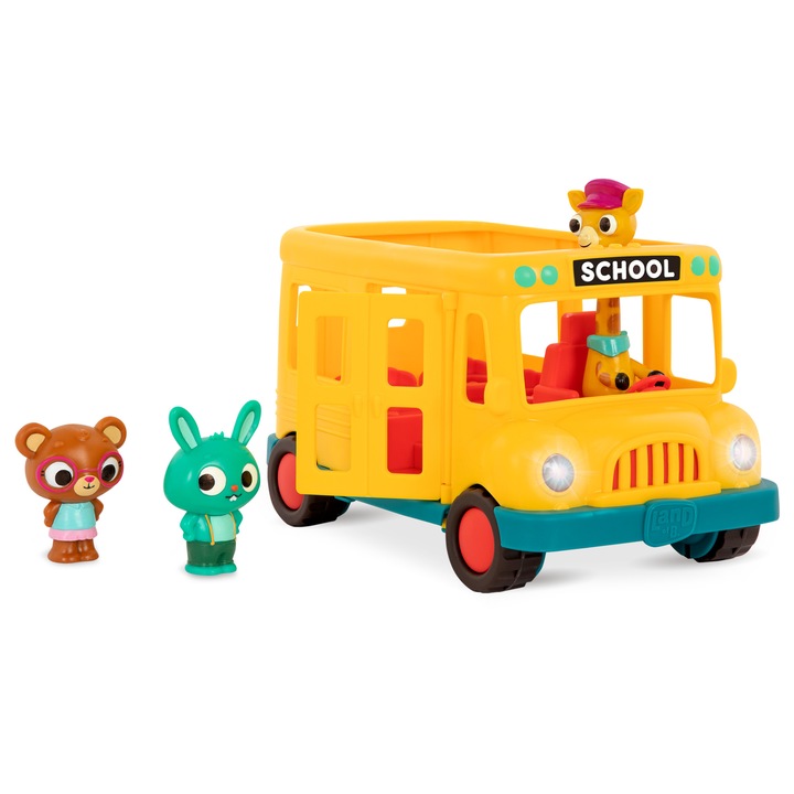 Set autobuz/figurine, B.Toys, Plastic, 2+ ani, Multicolor