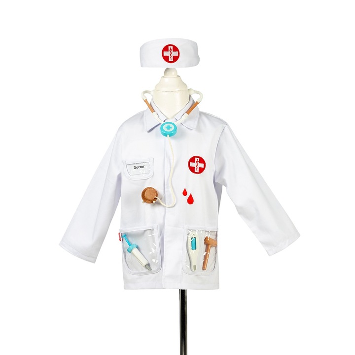 Costum doctor, Souza!, 4-7 ani, 50 cm, Alb, 104-122