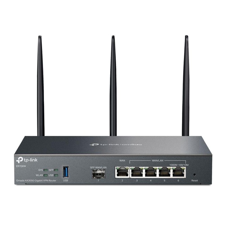 Router VPN, TP-Link, 1xWAN, 4xWAN/LAN, 1000Mbit, Negru