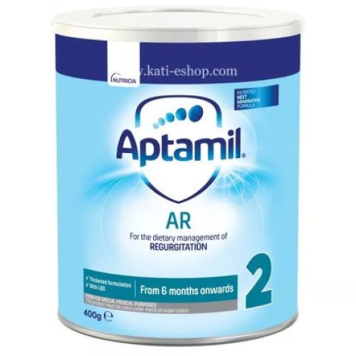 Адаптирано мляко против повръщане Aptamil AR2, От 6 до 12м., 400 гр