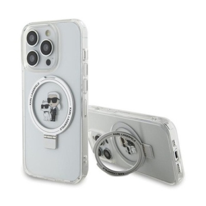 Karl Lagerfeld telefontok, MagSafe iPhone 13 Pro / 13-hoz, fehér, 6,1", polikarbonát/TPU