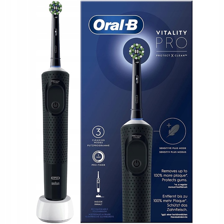 Elektromos fogkefe, Oral-B Vitality PRO Protect X Clean, fekete