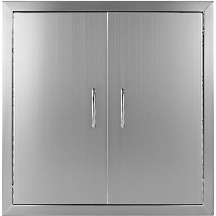 Врата, За Шкаф, Неръждаема стомана, 45x50 см, Сребрист