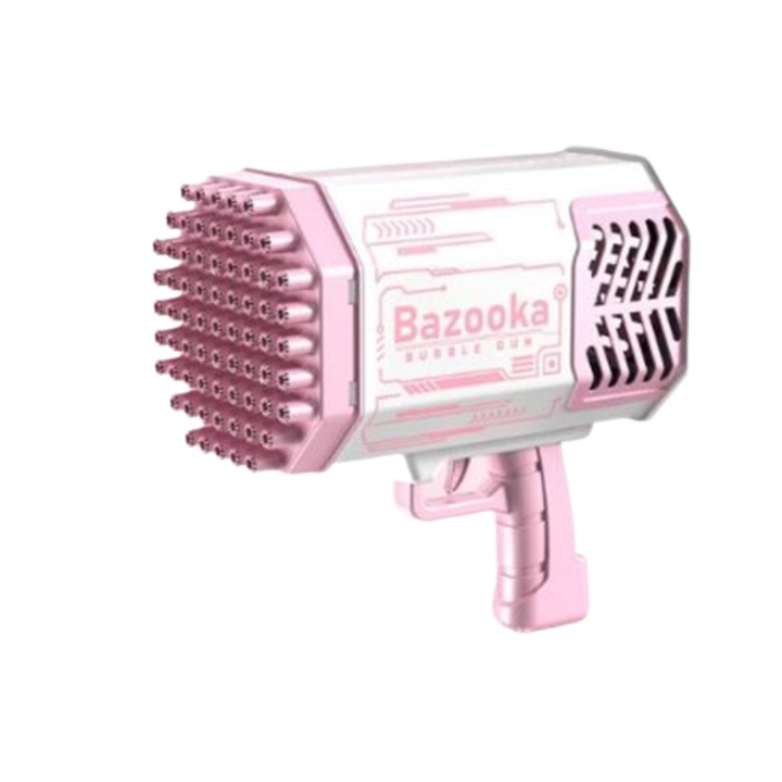 69 lyukú buborékfúvóka színes led fényekkel, Bubblepuff - Rózsaszín
