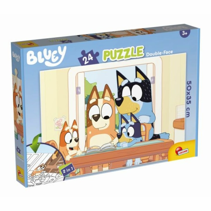 Пъзел за оцветяване Lisciani - Bluey, 2 в 1, 24 части