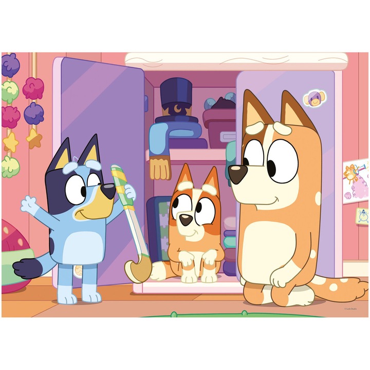 Пъзел за оцветяване Lisciani - Bluey, 2 в 1, 60 части