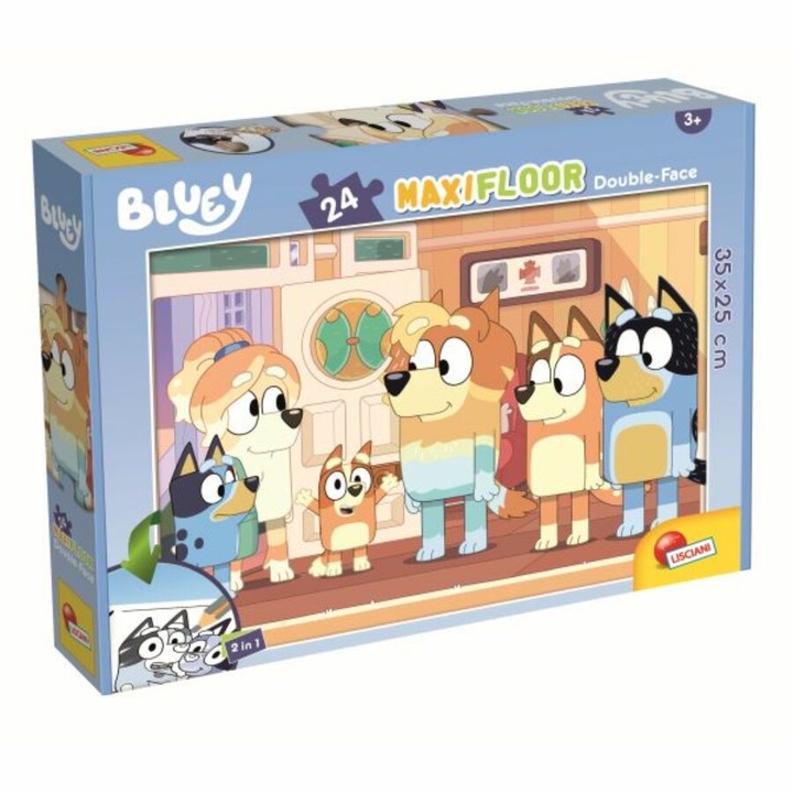 Пъзел maxi Lisciani 2 в 1, Bluey, 24 броя