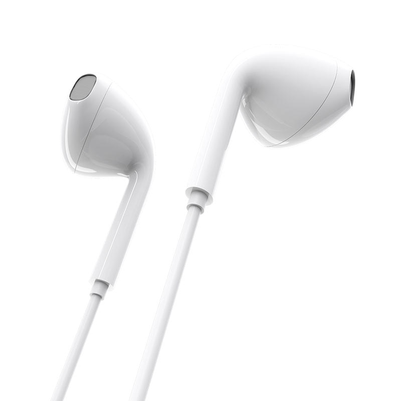 Casti audio In Ear, microfon incorporat si control volum, conector Jack 3.5mm, BM54 Maya, 1.2m lungime, Alb