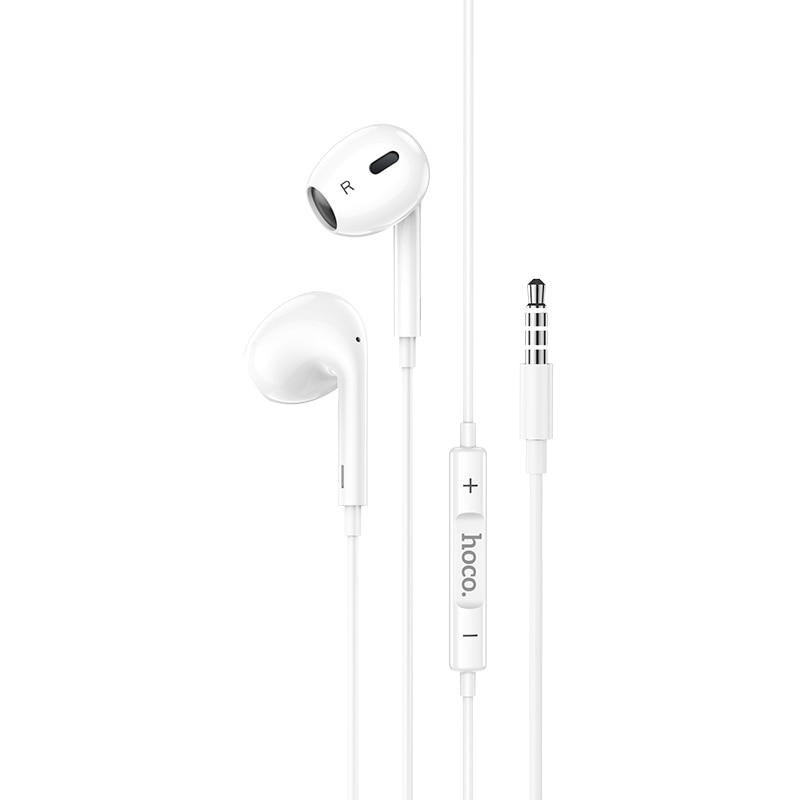 Casti audio In Ear, microfon incorporat si control volum, conector Jack 3.5mm, M1 Max, Stereo, 1.2m lungime, Alb