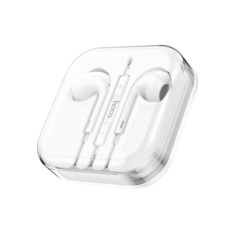 Casti audio In Ear, microfon incorporat si control volum, conector Jack 3.5mm, M1 Max, Stereo, 1.2m lungime, Alb