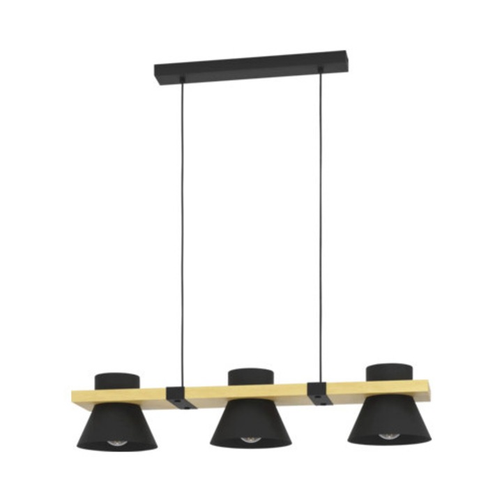 Lustra Maccles E27 3x15w, Lemn/negru