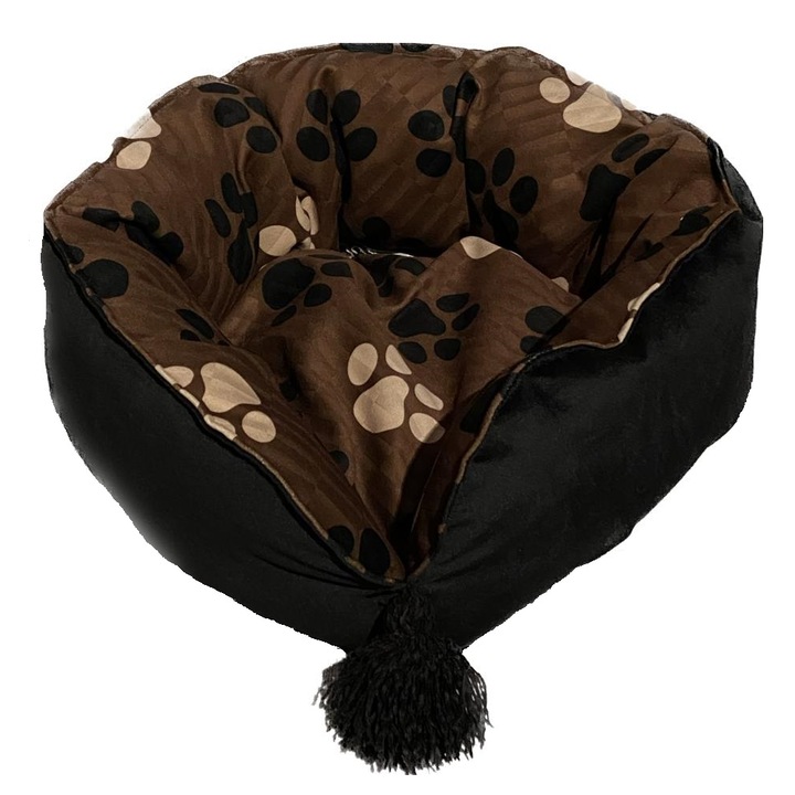 Culcus confortabil pentru pisici si caini de talie mica, Studio Casa, Material plusat, 40 x 20 cm, Maro