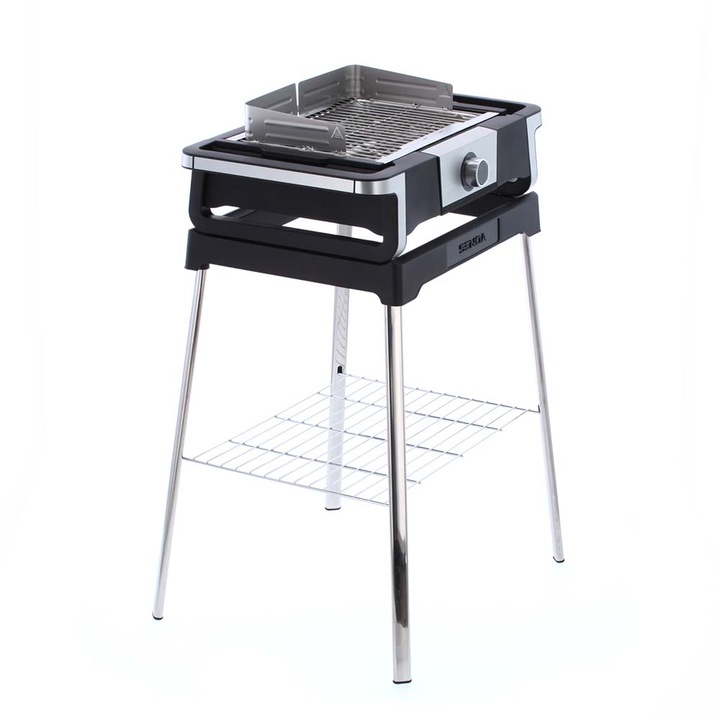 Електрическа скара SEVERIN SENOA Digital BOOST PG 8118, със стойка, скара от неръждаема стомана, черно и сиво