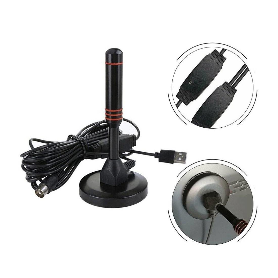 Стайна антена за цифрова телевизия HDA-515USB, Вграден усилвател, RF ...