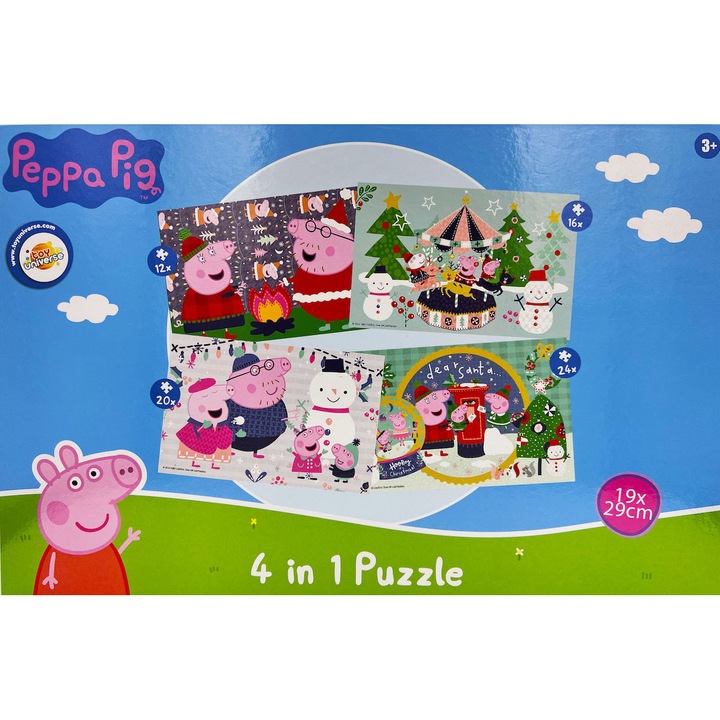 Пъзел Toy Universe 4 в 1, Peppa Pig, 12, 16, 20, 24 части