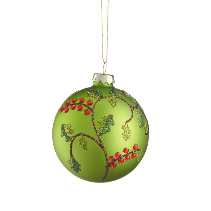 Glob de Craciun, Villa Italia, Sticla, 8 cm, Verde