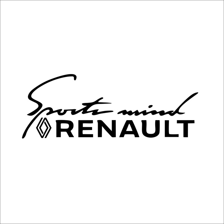 Sticker Auto Sports Mind Renault Negru 20x 8 cm