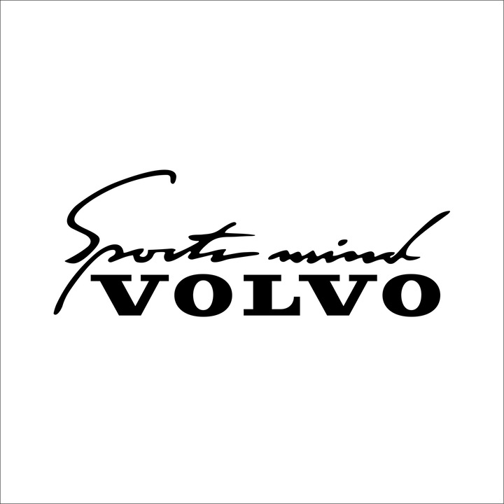 Sticker Auto Sports Mind Volvo Negru 20 x 8 cm