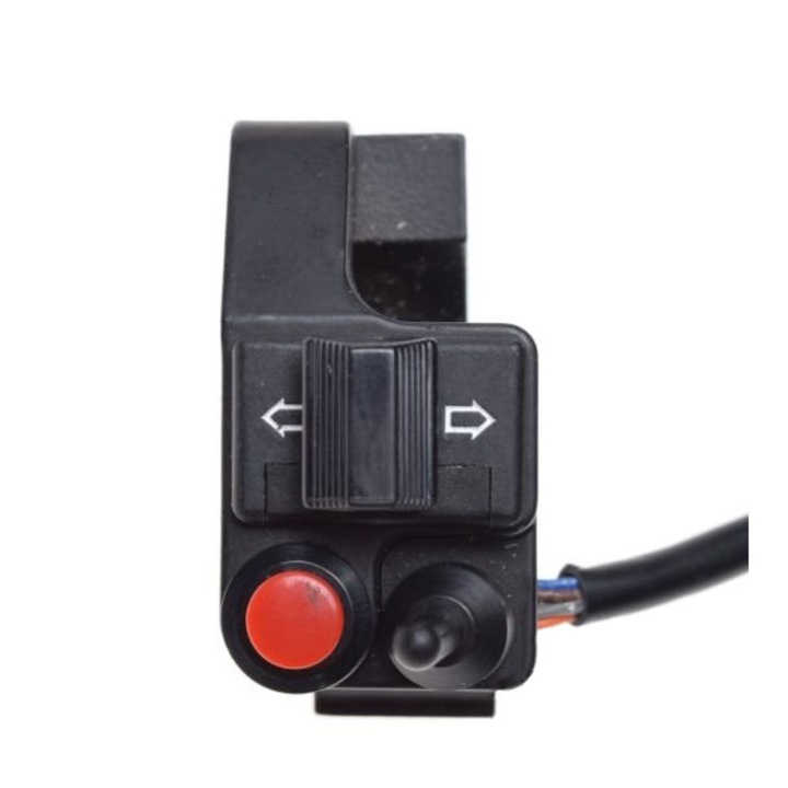 Intrerupator semnalizari moto/atv, montaj pe ghidon, d.22mm, culoare negru, filet prindere oglinda M10