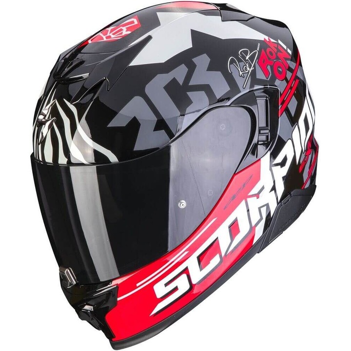 Casca moto integrala Scorpion Exo-520 Evo Air Rok Bagoros Black Red marime M