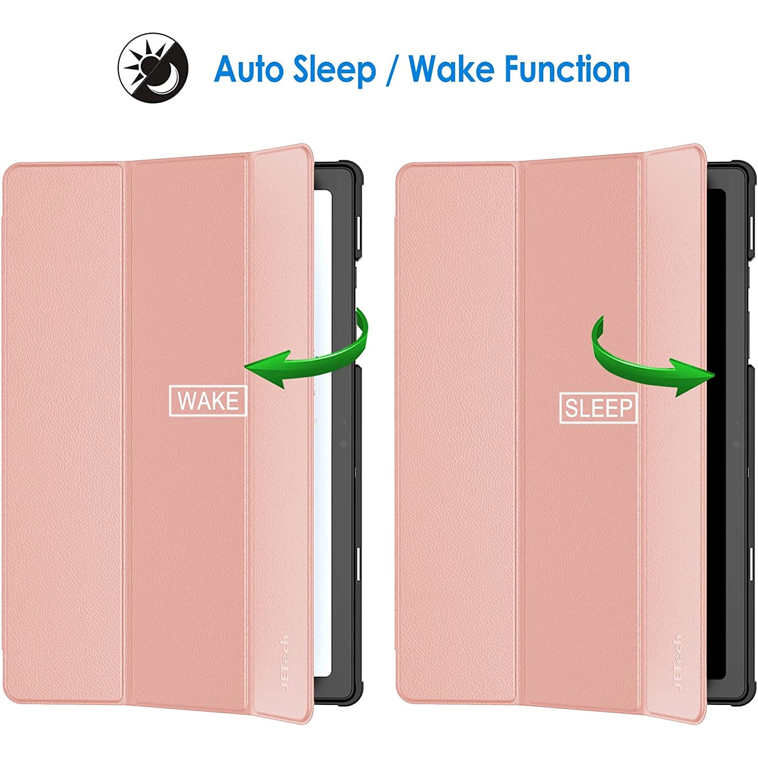 Husa Slim Sigloo, Smart Cover, Trifold, pentru tableta Huawei MediaPad T3 10, 9.6 inch, Rose Gold