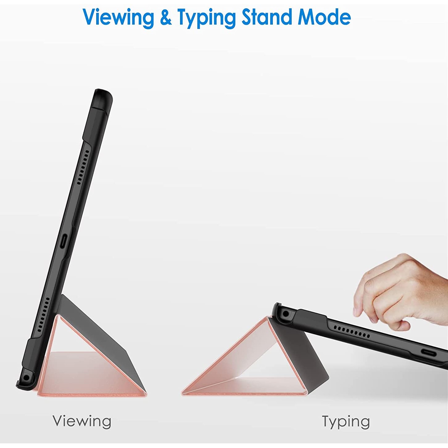 Husa Slim Sigloo, Smart Cover, Trifold, pentru tableta Huawei MediaPad T3 10, 9.6 inch, Rose Gold