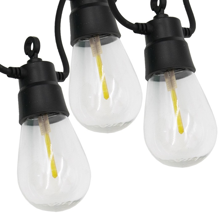 Стрингова лампа E27 10 бр топло бяла led лампа 8 метра IP 44