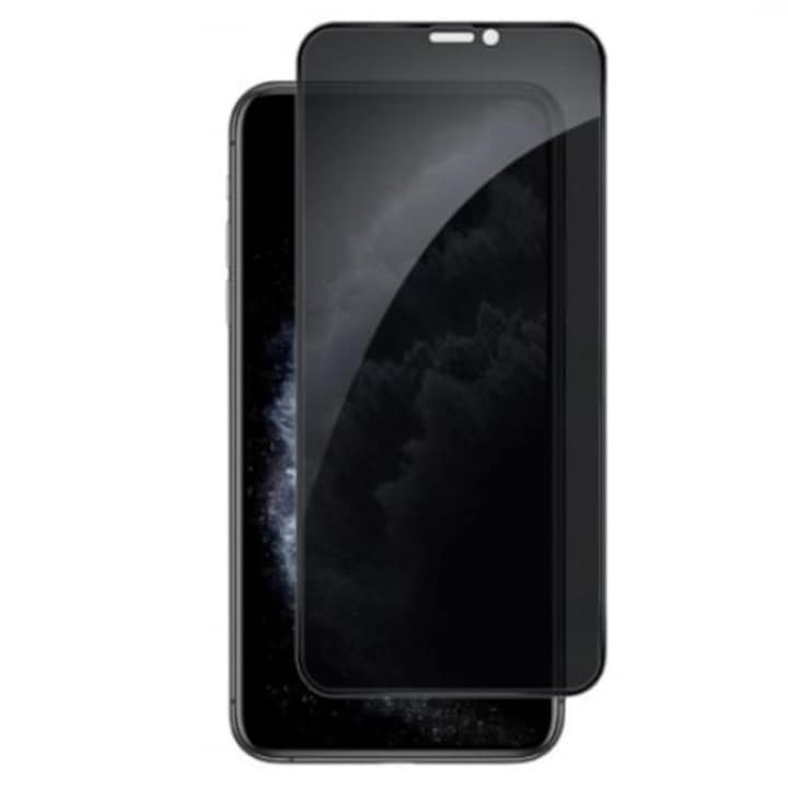 Folie Privacy Compatibila cu iPhone 11 Pro/X/ Xs, Full Cover, 6D, CalitatePremium, Black