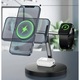 WaltStore vezeték nélküli töltő, töltőállomás 3 az 1-ben Qi gyorstöltő 15 W gyorstöltés kompatibilis Apple Watch-al, Airpods, iPhone, kábel mellékelve, fekete