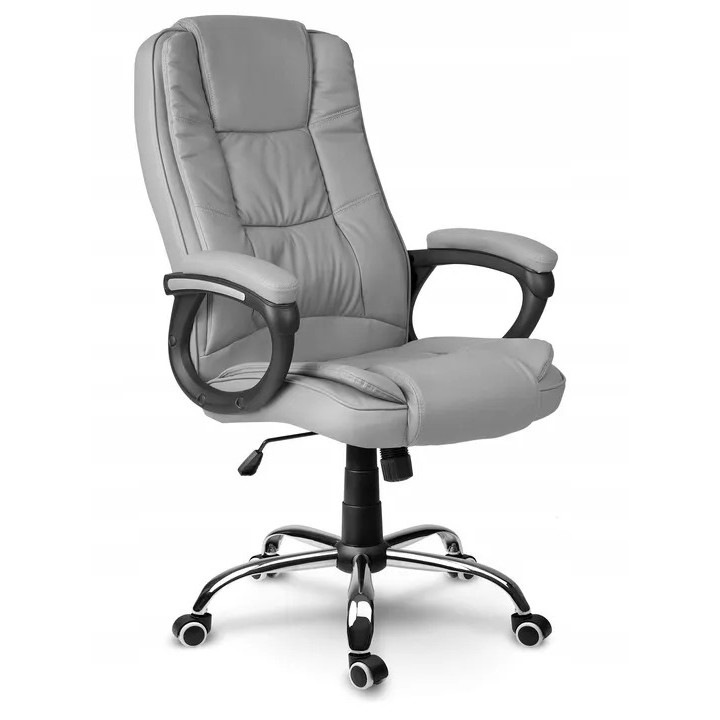 Fotoliu de birou, Sofotel, Porto Premium, strat dublu de burete, balansare, relgare inaltime, sustinere lombara, cotiere moi, Gri