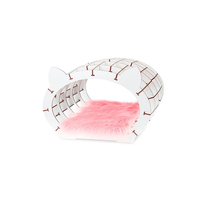 EWA 3D Puzzle, Fehér ház macskáknak - rózsaszín szőr, 152 db-os