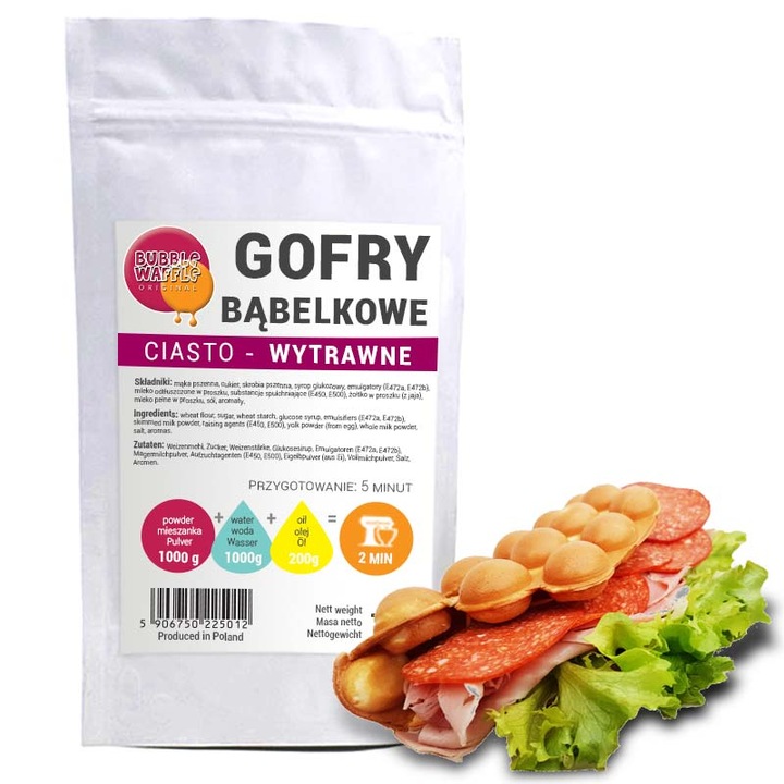 Amestec uscat pentru vafe cu bule, Gofrex, 1 kg, fara zahar, cu ulei rafinat