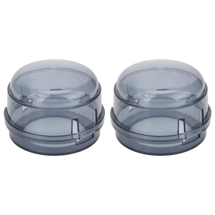 Set 2 capace pentru butoanele aragazului, Polipropilena, 4 x 6.2 cm, Negru