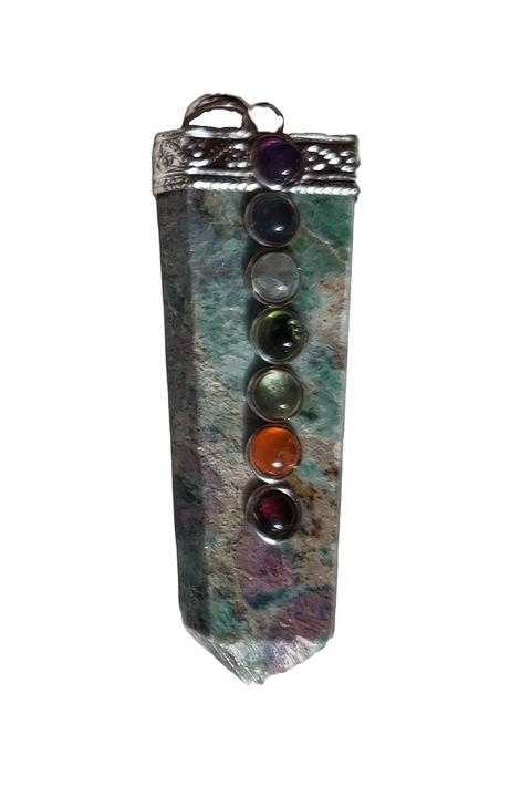 Bijuterii unisex, Pandantiv casa de piatra, Verde, 5.5 cm