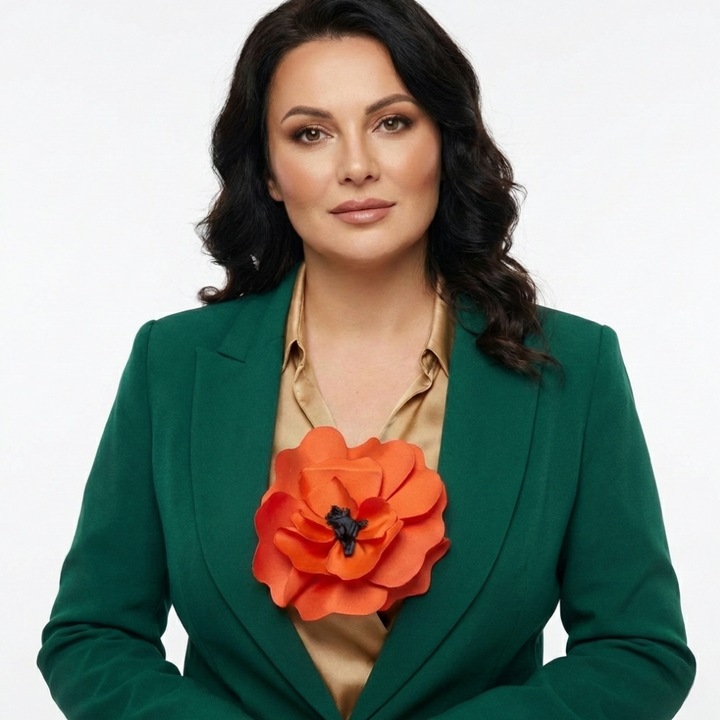 Brosa Handmade Floare de Mac Rosu, Material Textil Satinat, Diametru 18 cm, Accesoriu Elegant pentru Palton, Sacou sau Rochie