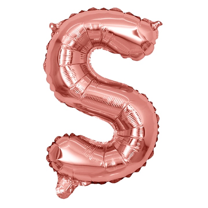 Фолиев балон JUP MAXEE *11143-57 8865-12, Буква S, Розово злато, 16"/40.6 см височина