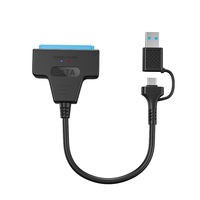 Adaptor USB 3.0 la SATA, Zggzerg, Plug and play, Dimensiune mica si usor de transportat, Pentru HDD SSD de 2.5 inch, Cablu convertor adaptor pentru hard disk pentru laptopuri si calculatoare, Negru