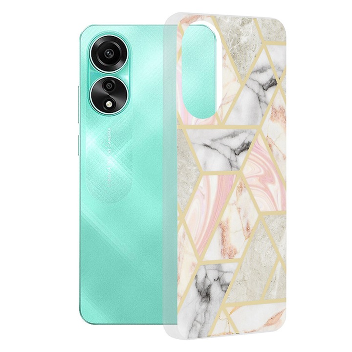Калъф за Oppo A78 4G - Techsuit Marble Series - Pink Hex