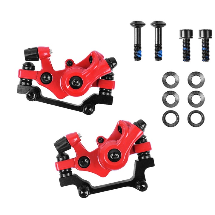 2 db mechanikus tárcsaféknyereg készlet, Axroad Mall, Első és hátsó féknyereggel, F160-R140/F180-R160, Csavarokkal, Hegyi kerékpárokhoz, országúti kerékpárokhoz, fix fogaskerékpárokhoz, Alumínium, Rose