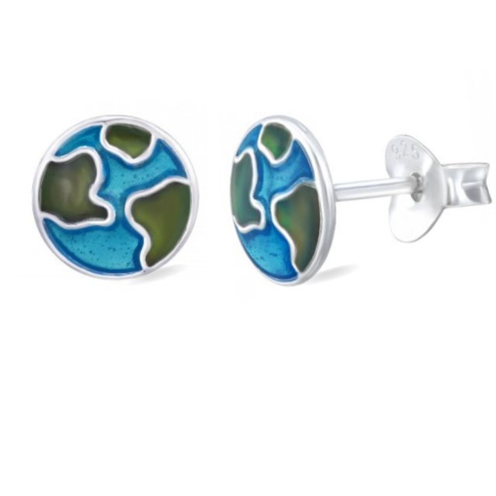 Cercei din argint Earth Mood, model stare de spirit care isi schimba culoarea, cutie bijuterii, argintii