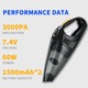 Aspirator auto de mana fara fir, Chigoods, pentru casa si masina, aspirare umed-uscata, cablu USB, negru
