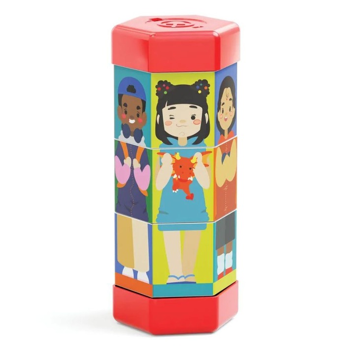 Quercetti forgó kirakós készlet keverés és párosítás szakmák és gyerekek számára 02583 12 darab