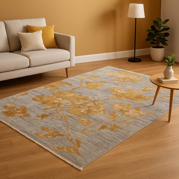 Covor Allure 17974A, Gri / Galben - 78x155 cm